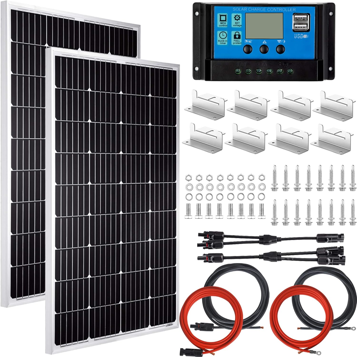 Pikasola 200W Solar Panel Kit — 2×100W